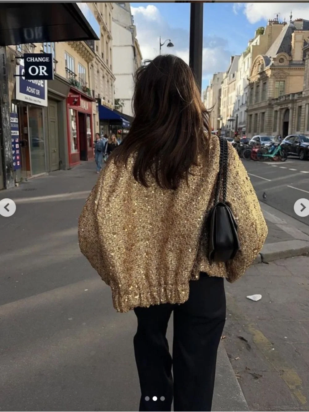Zara Gold Sequin Tweed Jacket, size M - Picture 3 of 8